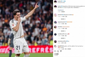 破4個月進(jìn)球荒！迪亞斯曬親吻皇馬隊(duì)徽照：以最好方式告別2024