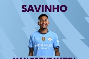 1球1助！英超官方：薩維尼奧當(dāng)選2-0戰(zhàn)勝萊斯特城全場最佳球員