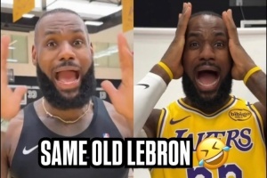 ??NBA官方：當(dāng)意識(shí)到自己是聯(lián)盟最老時(shí) 再次祝詹姆斯40歲生快！