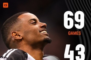 效率不錯(cuò)！伊薩克英超生涯至今69場，43球7助已制造50粒進(jìn)球