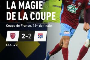 里昂在法國杯中被第五級別球隊爆冷淘汰，隊史首次出現(xiàn)