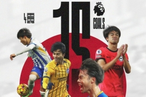 右腳11球+頭球4球！布萊頓曬海報(bào)，祝賀三笘薰加冕英超日本射手王