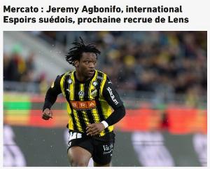 瑞典媒體：朗斯將750萬歐簽19歲邊鋒阿格博尼弗，并簽約3年半