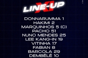 巴黎VS布雷斯特首發(fā)：K77先發(fā)出戰(zhàn)，登貝萊&李剛?cè)适装l(fā)