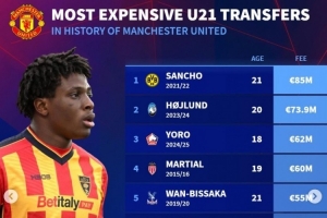 曼聯(lián)U21引援榜：桑喬、霍伊倫、約羅、馬夏爾列前四，多古第8