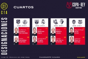 國(guó)王杯1/4裁判安排：羅哈斯主裁皇馬，阿里亞斯執(zhí)法巴薩