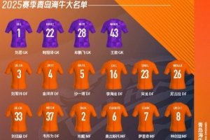2025賽季青島海牛一線隊大名單，新賽季一起為青島而戰(zhàn)！