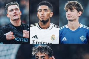 本賽季五大聯(lián)賽U21參與進球榜：維爾茨壓亞馬爾居首，貝林在列