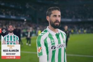 1球1助逆轉(zhuǎn)舊主！伊斯科當(dāng)選貝蒂斯2-1皇馬全場最佳球員