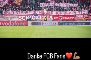 因感染預(yù)計(jì)共計(jì)缺陣1個(gè)月！球迷拉橫幅鼓勵(lì)，帕夫洛維奇社媒致謝