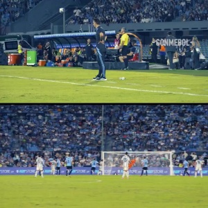 太淡定了！斯卡洛尼看阿爾馬達(dá)世界波：一直叉腰，摸了下臉轉(zhuǎn)身