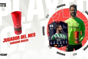 3場2球2助攻，官方：貝蒂斯中場伊斯科當(dāng)選西甲3月最佳球員