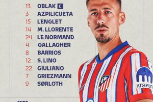 西班牙人vs馬競首發(fā)：格列茲曼先發(fā) 阿爾瓦雷斯、德保羅替補(bǔ)待命