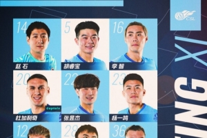 ??深圳新鵬城客戰(zhàn)浙江俱樂(lè)部綠城首發(fā)陣容出爐！