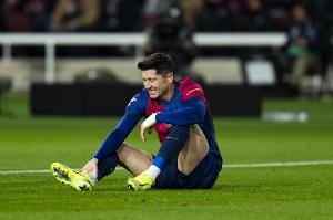 世體：萊萬可能將缺席2-3周，錯(cuò)過國王杯決賽和歐冠半決賽