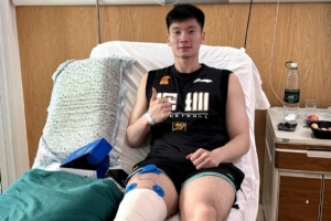 白昊天完成右膝關節(jié)鏡下半月板及髕韌帶修復手術 預計傷停19周