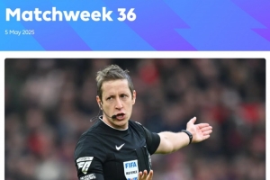 英超第36輪裁判：布魯克斯執(zhí)法紐卡藍(lán)軍 安東尼泰勒?qǐng)?zhí)法紅軍槍手