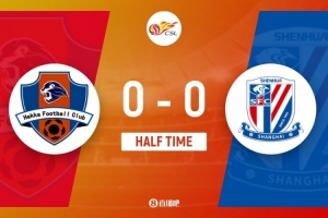 半場(chǎng)-梅州客家0-0上海申花 廖均健解圍不力險(xiǎn)送禮米內(nèi)羅失良機(jī)