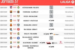 官方：西甲第37輪比賽統(tǒng)一在5月19日凌晨1點(diǎn)開球