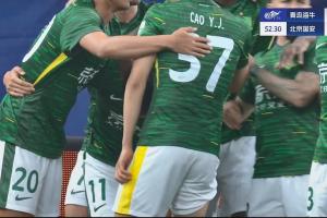 第52分鐘，林良銘連場破門，國安1-0領(lǐng)先海牛