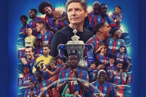 ??扎哈社媒轉(zhuǎn)發(fā)水晶宮奪冠海報(bào)：祝賀所有參與其中的人