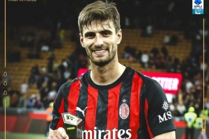 頭球首開紀錄，官方：加比亞當選米蘭vs蒙扎全場最佳球員