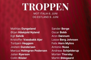 挪威新一期名單：哈蘭德領(lǐng)銜，厄德高、鮑勃、索爾洛特在列