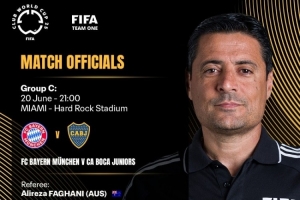 世俱杯20日比賽裁判:馬寧弗拉門戈藍(lán)軍第四官員 法加尼吹拜仁博卡