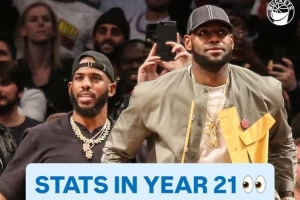 保羅將成為第七個(gè)！美媒列前六位球員第21個(gè)賽季數(shù)據(jù)：老詹25+7+8