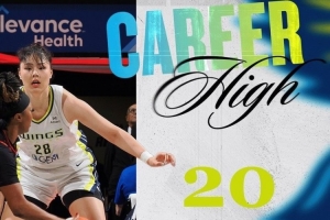 夸一夸！達(dá)拉斯飛翼發(fā)李月汝數(shù)據(jù)海報(bào)：多才多藝的大個(gè)子砍下20+4