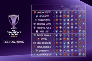 亞冠精英聯(lián)賽抽簽：海港、申花、蓉城聯(lián)賽階段8支對手全部相同