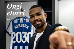 官方：皇家社會(huì)從赫羅納簽下Y-埃雷拉，雙方簽約5年