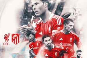 利物浦曬歐冠戰(zhàn)馬競(jìng)海報(bào)：范迪克、薩拉赫+新援維爾茨等多人出鏡