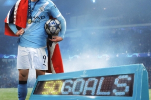 歷史最快！哈蘭德打進(jìn)歐冠50球用49場比賽，范尼和梅西分列二三位