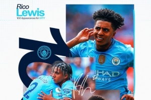 本隊(duì)青訓(xùn)球員21歲前出場(chǎng)達(dá)到100次，劉易斯是英超時(shí)代曼城第三人