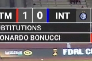 馬競(jìng)1-1國(guó)米轉(zhuǎn)播方犯下低級(jí)錯(cuò)誤，提示國(guó)米用埃里克森換下博努奇