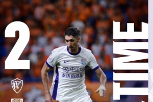 全場比賽結束，津門虎隊客場0:2負于云南玉昆