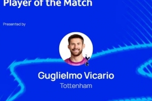 9次撲救力保球門不失，官方：維卡里奧當(dāng)選熱刺0-0摩納哥全場(chǎng)最佳