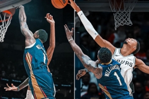 炸裂隔扣vs遮天大帽！昨日錫安兩度羞辱文班 后者4記血帽強勢回應(yīng)