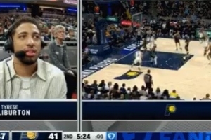 場邊哈利伯頓都無奈了！庫里三分彈進(jìn)&急停跳投連拿5分