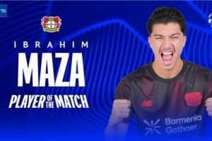 2次解圍+3次搶斷！馬扎當(dāng)選勒沃庫(kù)森vs本菲卡全場(chǎng)最佳球員