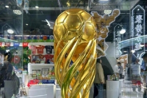 “蘇超”冠軍獎杯出現(xiàn)在進博會，成為吸引觀眾拍照打卡的亮點