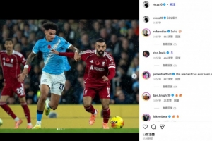 打出信心了！曼城左后衛(wèi)奧賴?yán)缑綍駥?duì)位薩拉赫照：硬！