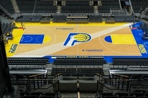 這顏值如何？步行者官方曬出了配套城市版球衣的城市版球場(chǎng)涂裝