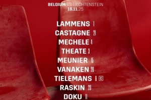 比利時世預(yù)賽首發(fā)：拉門斯國家隊(duì)首秀，多庫、德凱特拉雷在列