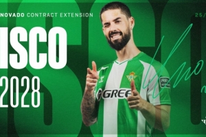 官方：貝蒂斯與33歲伊斯科完成續(xù)約，新合同至2028年6月