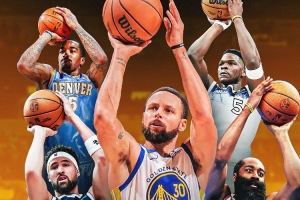 單場(chǎng)10+三分場(chǎng)次排行！庫(kù)里27次斷檔領(lǐng)先 克萊9次排第二