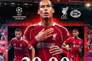 利物浦發(fā)布對陣埃因霍溫海報：范戴克、加克波、赫拉芬貝赫出鏡