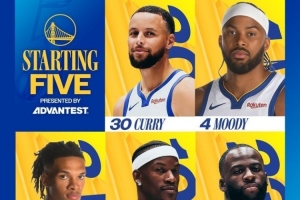 迎戰(zhàn)火箭！勇士今日首發(fā)：庫里、穆迪、理查德、巴特勒、追夢