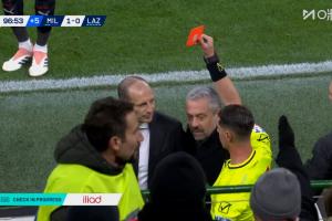 VAR介入補(bǔ)時(shí)點(diǎn)球！阿萊格里暴怒質(zhì)疑裁判，被直紅罰下